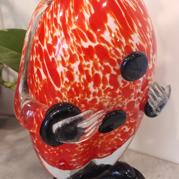 Vintage Murano Art Glass Clown Decanter & Stopper, Red Swirl, Barware Kitsch - Picture 3 of 7
